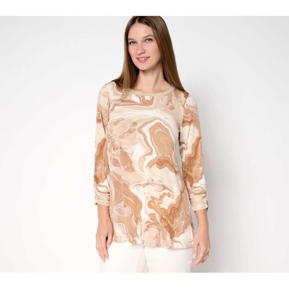 Wacoal Women's Top Petite PL Printed Liquid Knit A-Line Multi-colored A700424